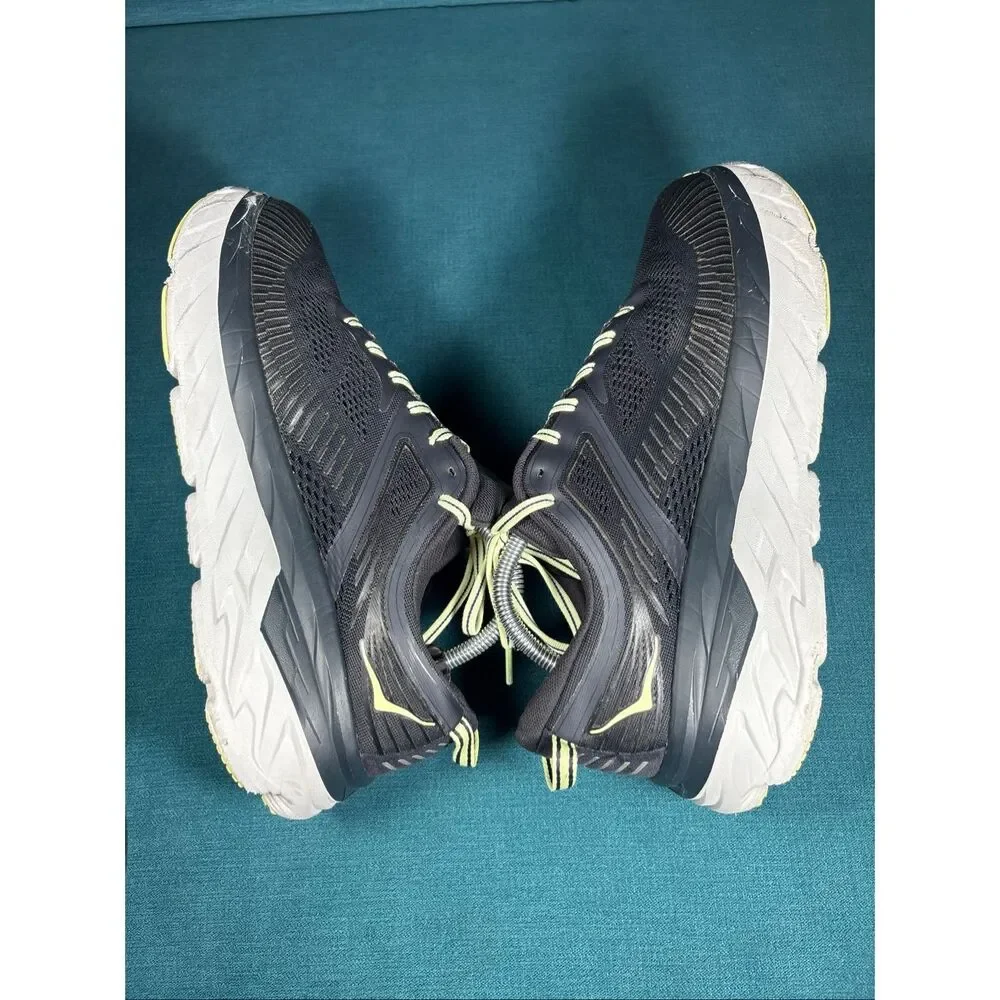 Hoka One One Bondi 7 Black Yellow Men's Running Shoes Size 11 D 1110518-BGBT